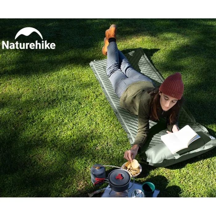 Туристический коврик Naturehike CNK2450WS020, самонадувний, 200х63х10 см, темно-зелений (6927595712733) изображение 7