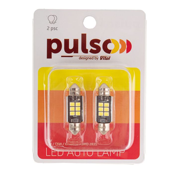 Автолампа PULSO LED C5W/36мм/CANBUS/9SMD-2835/12v/2,9W/315lm White (LP-36C5W) зображення 2