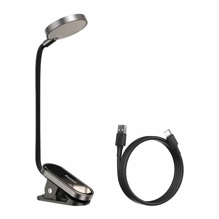 Настольная лампа Baseus Comfort Reading Mini Clip Lamp with battery Dark Gray (DGRAD-0G)