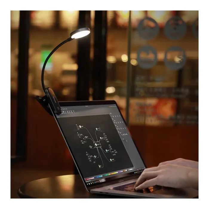 Настольная лампа Baseus Comfort Reading Mini Clip Lamp with battery Dark Gray (DGRAD-0G) изображение 6
