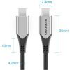 Дата кабель USB-C to USB-C 0.5m 60W USB 3.1 cotton braided Vention (TAAHD) изображение 2