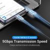 Дата кабель USB-C to USB-C 0.5m 60W USB 3.1 cotton braided Vention (TAAHD) изображение 5