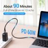 Дата кабель USB-C to USB-C 0.5m 60W USB 3.1 cotton braided Vention (TAAHD) изображение 6