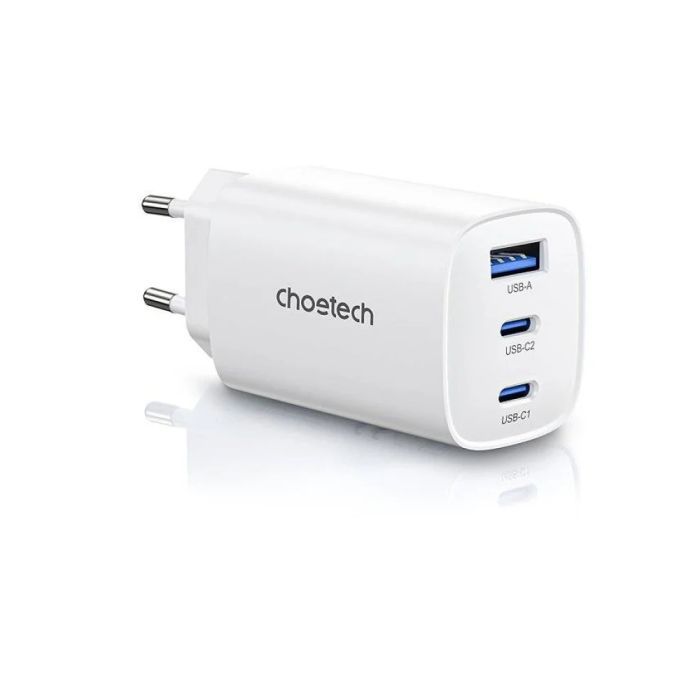 Зарядное устройство Choetech 2xUSB-C + 1xUSB PD65W GaN (PD9006)