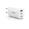 Зарядное устройство Choetech 2xUSB-C + 1xUSB PD65W GaN (PD9006)