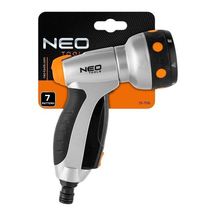 Пистолет для полива Neo Tools CLICK, пистолетный, 7 функций, 0.306кг (15-706) изображение 8