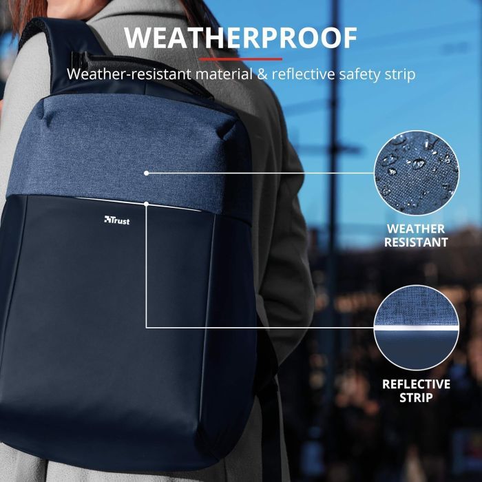 Рюкзак для ноутбука Trust 16", Nox Anti-theft Blue (23307_TRUST) изображение 10