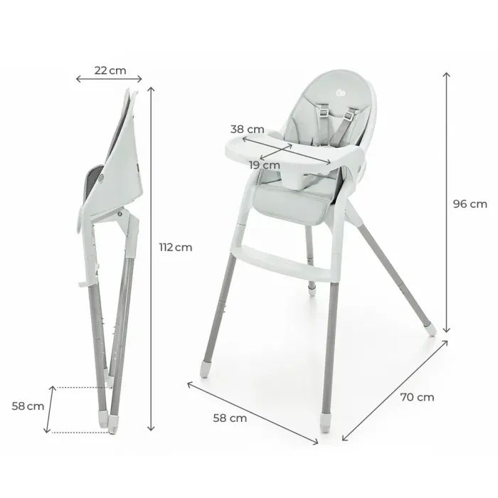Стілець для годування Kinderkraft Dinnly Grey (5902533926558) зображення 9