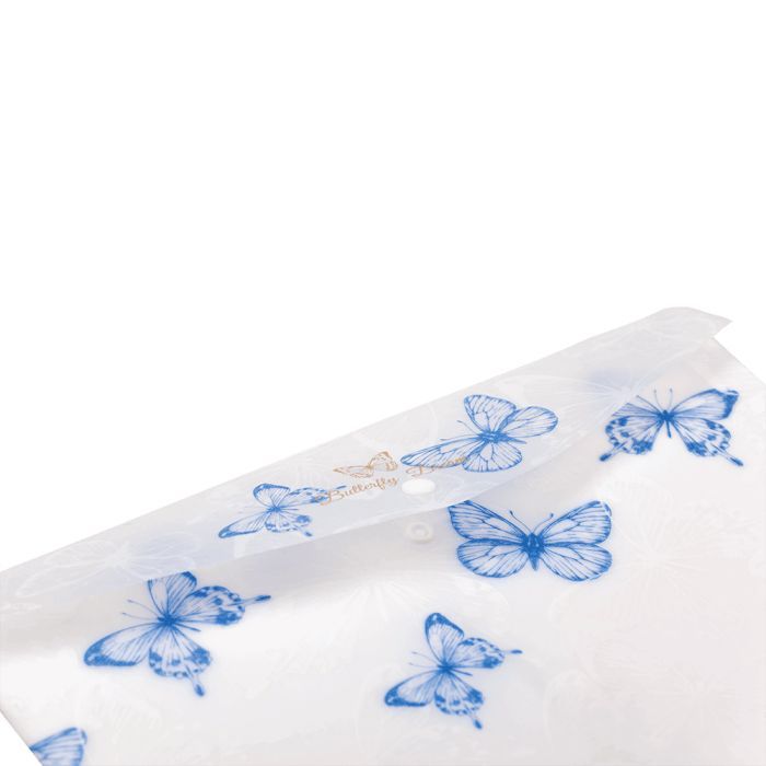 Папка - конверт Buromax А4 на кнопке, BUTTERFLY ARABESKI, полупрозрачная, перламутровая белая (BM.3943-31) изображение 3