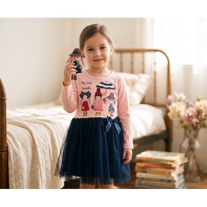 Платье детское Breeze с зайками (12680-98G-peach) изображение 6