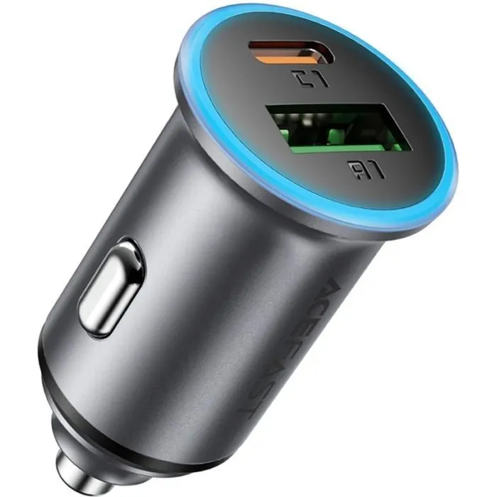 Зарядное устройство Acefast 1xUSB-C PD65W + 1xUSB black (6974316284963)