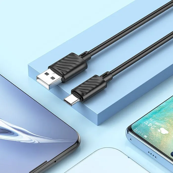 Дата кабель USB 2.0 AM to USB-C 1.0m X88 Gratified black HOCO (6931474783349) изображение 6