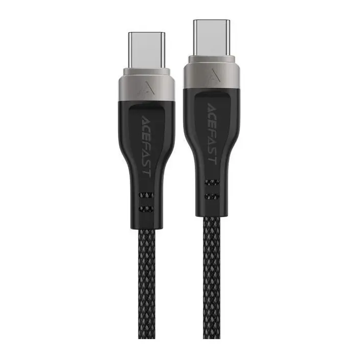 Дата кабель USB-C to USB-C 1.2m 60W 3A nylon black Acefast (6974316280217)