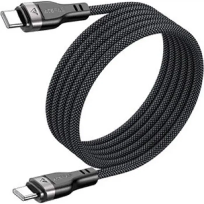 Дата кабель USB-C to USB-C 1.2m 60W 3A nylon black Acefast (6974316280217) изображение 2