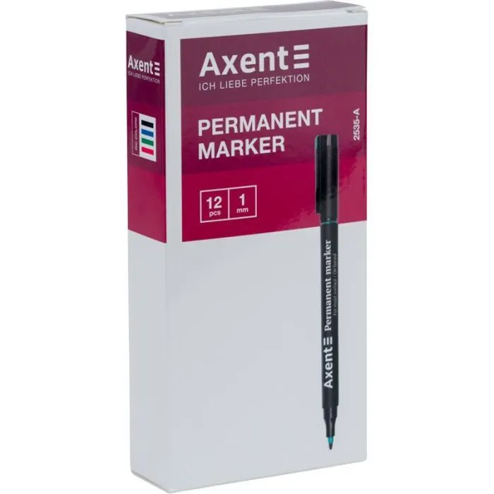 Маркер Axent Permanent 2535-A, 1 мм круглый черный (2535-01-A) изображение 2