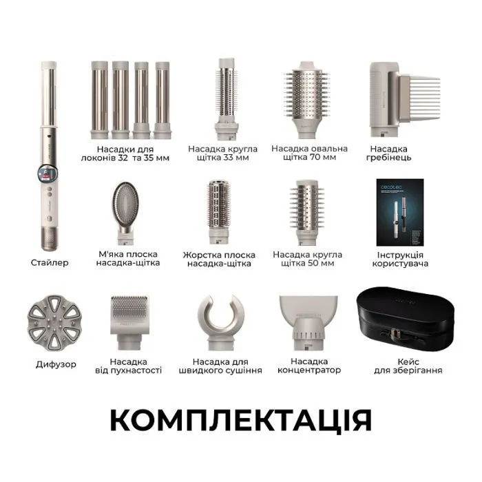 Стайлер Cecotec AirGlam 14in1 Flex Champagne (A01_EU01_114727) зображення 12