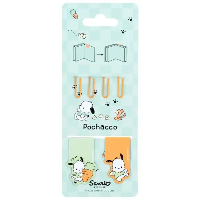 Закладки для книг Kite набор магнитных закладок с фигурными скрепками Pochacco (PC26-495) изображение 2