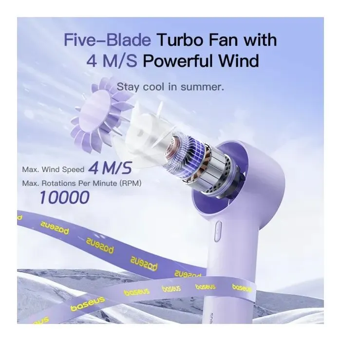 Вентилятор Xiaomi Baseus GoTrip-DT1 Nebula Purple (BASEUS-DT1) зображення 4