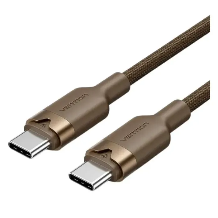 Дата кабель USB-C to USB-C 1.0m 5A magnetic aluminum alloy titanium gold Vention (TSAJF)