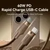 Дата кабель USB-C to USB-C 1.0m 5A magnetic aluminum alloy titanium gold Vention (TSAJF) изображение 2