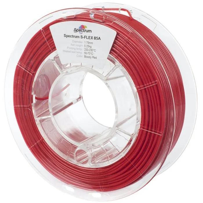 Пластик для 3D-принтера Spectrum S-Flex 85A 1.75mm 0.25kg Red, Bloody RAL 3020 (80566)