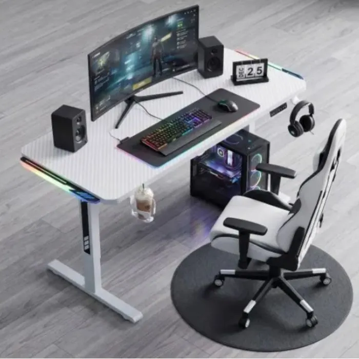Комп'ютерний стіл GT Racer TY-1456 White (TY-1456 (140x60x71-116) White) зображення 7