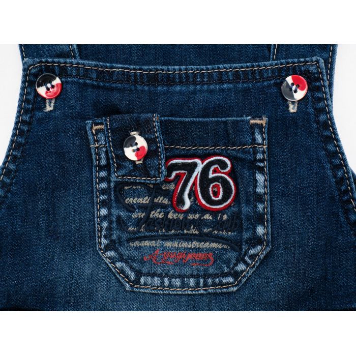 Комбінезон дитячий A-Yugi джинсовий (120045-86B-blue) зображення 4