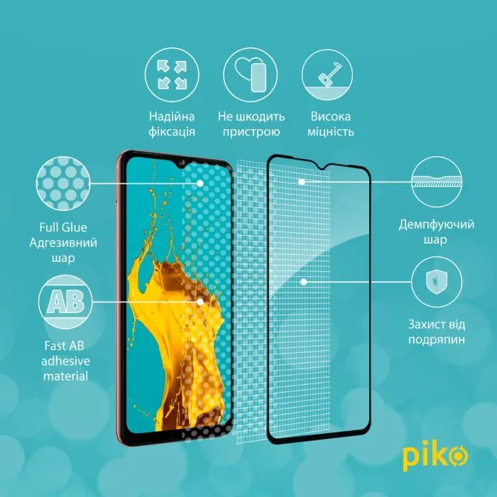 Скло захисне Piko Full Glue Samsung A04e Black (1283126547201) зображення 4