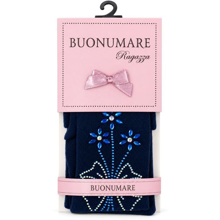 Колготки детские BNM с цветами из страз (M0C0302-1163-3G-burgundy) изображение 3