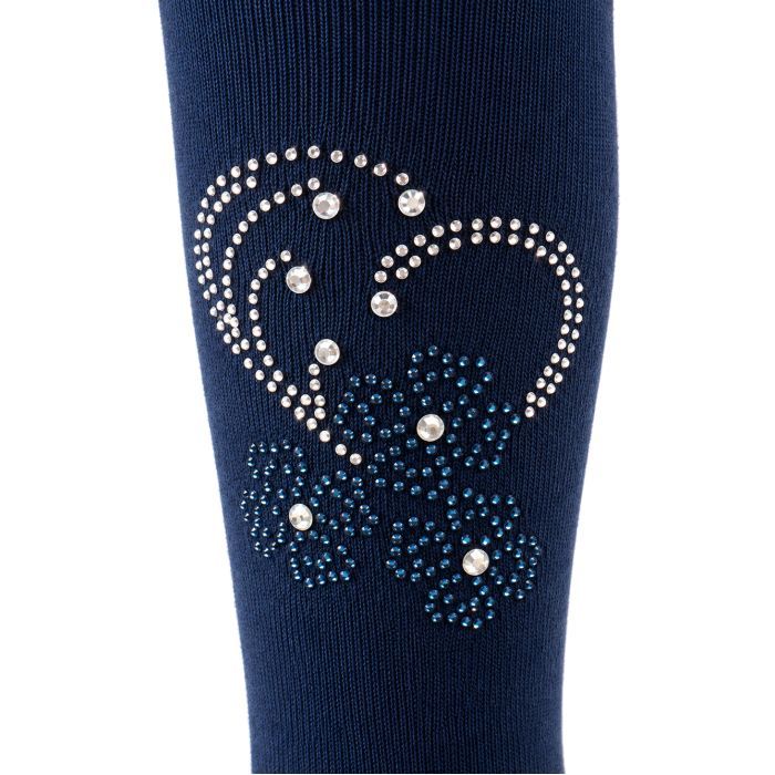 Колготки детские BNM с цветами из страз (M0C0302-1183-11G-black) изображение 2