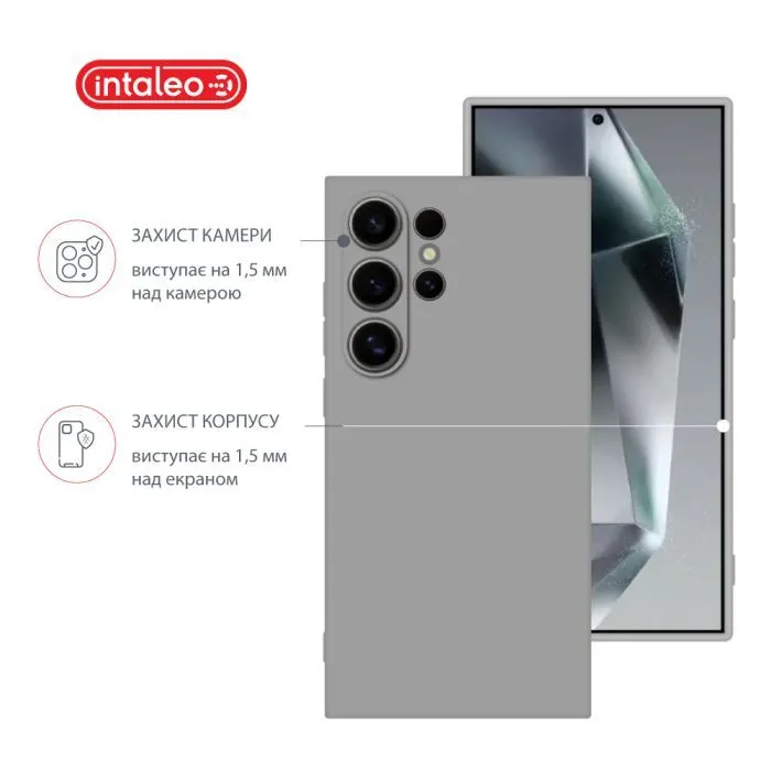 Чохол до мобільного телефона Intaleo Silicone Samsung Galaxy S24 Ultra Grey (1283126600401) зображення 3