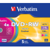 Диск DVD Verbatim 4.7Gb 4x SlimCase 5шт Color (43297) зображення 2