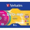 Диск DVD Verbatim 4.7Gb 4x SlimCase 5шт Color (43297) зображення 2