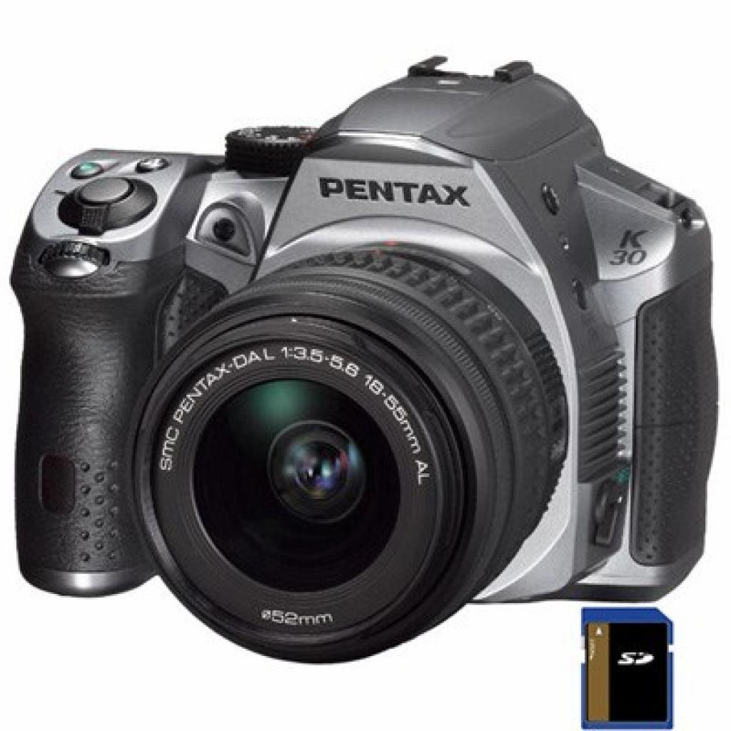 Цифровой фотоаппарат Pentax K-30 silky silver + DA 18-55mm WR (14045)