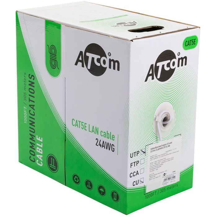 Кабель сетевой Atcom FTP 305м cat.5e Standart CCA (3801)