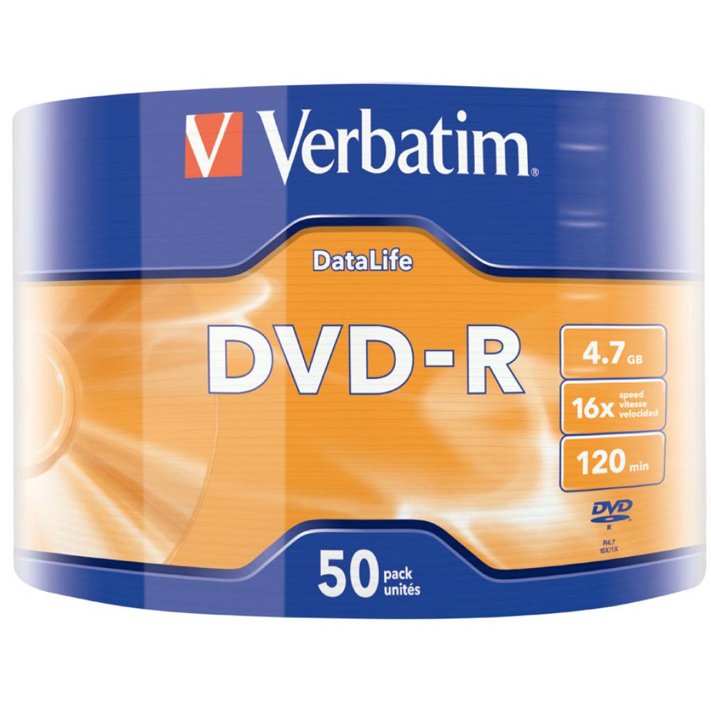 Диск DVD Verbatim 4.7Gb 16X Wrap-box 50pk Extra MATT SILVER (43791) зображення 2