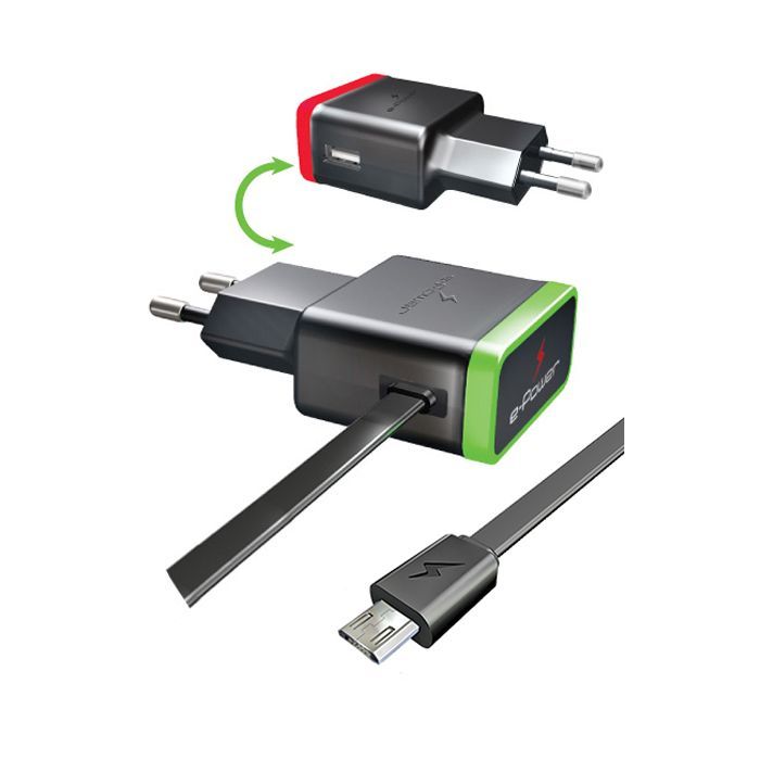 Зарядное устройство E-power 2 * USB 2.1A + смарт кабель (EP722HAS) изображение 2
