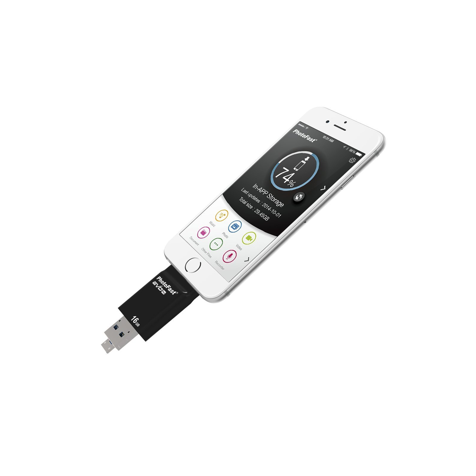 USB флеш накопичувач PhotoFast 16GB i-FlashDrive EVO Plus Black USB- 3.0microUSB/Lightning (EVOPLUS16GB) зображення 11