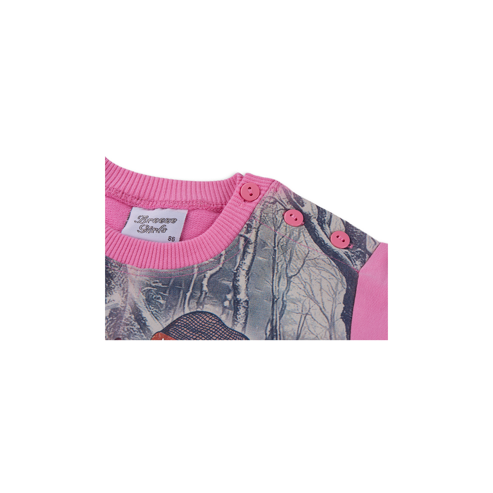 Набор детской одежды Breeze с девочкой и штанишками в цветочек (8075-86/G-pink) изображение 4