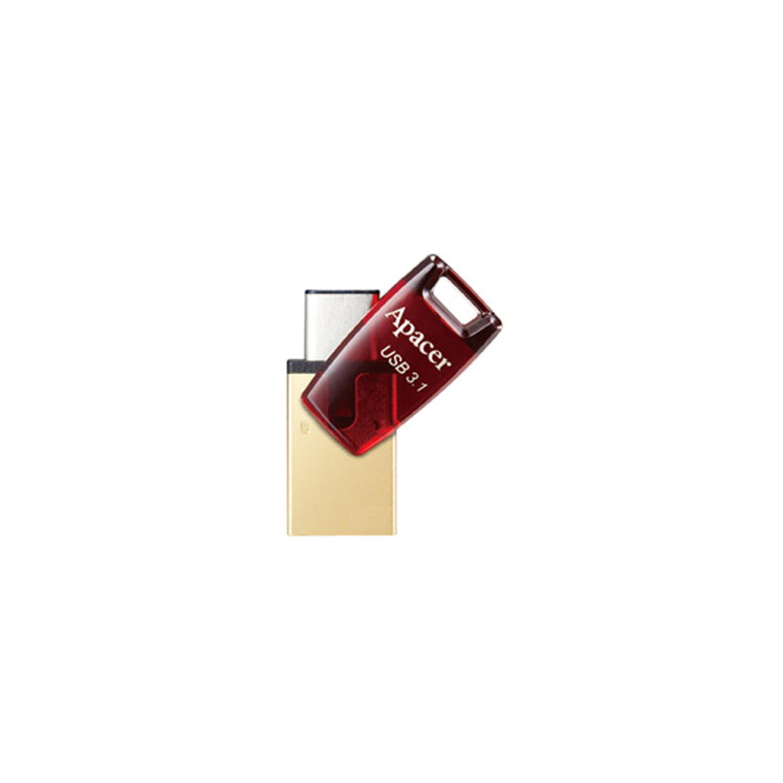 USB флеш накопичувач Apacer 64GB AH180 Red Type-C Dual USB 3.1 (AP64GAH180R-1) зображення 4