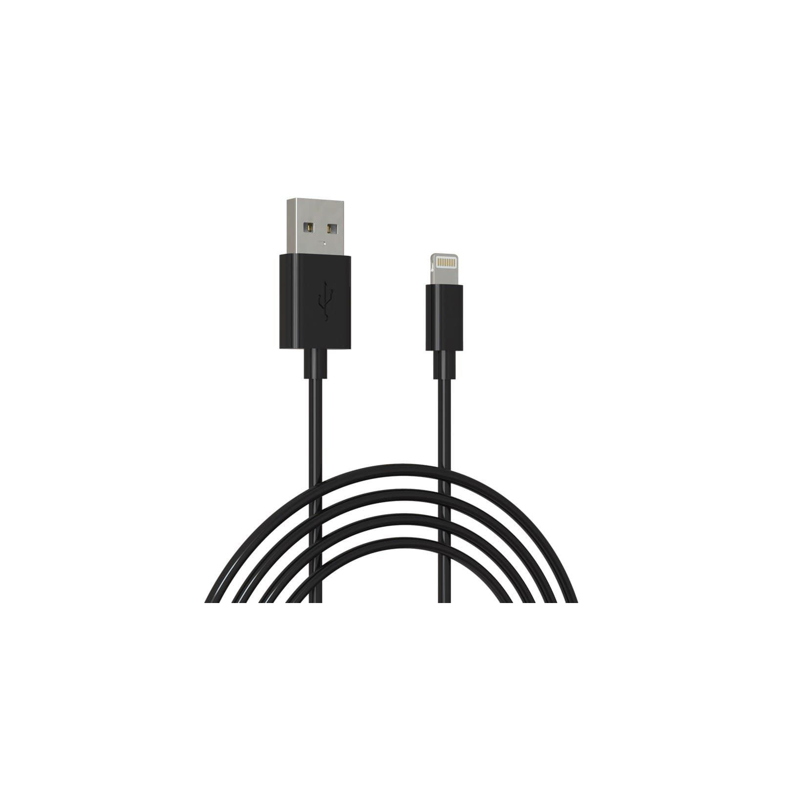 Дата кабель USB 2.0 AM to Lightning 1.0m Cu, 2.1А, Black Grand-X (PL01B) зображення 3