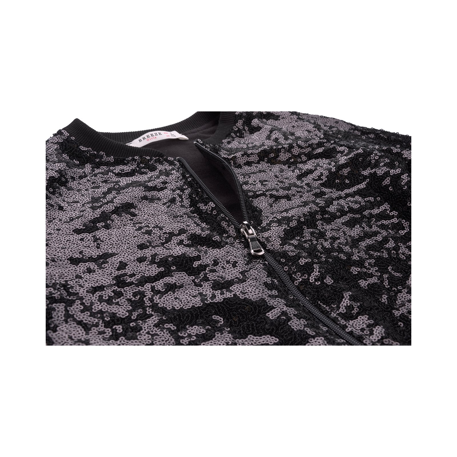 Кофта Breeze на блискавці з паєтками (10022-116G-black) зображення 4