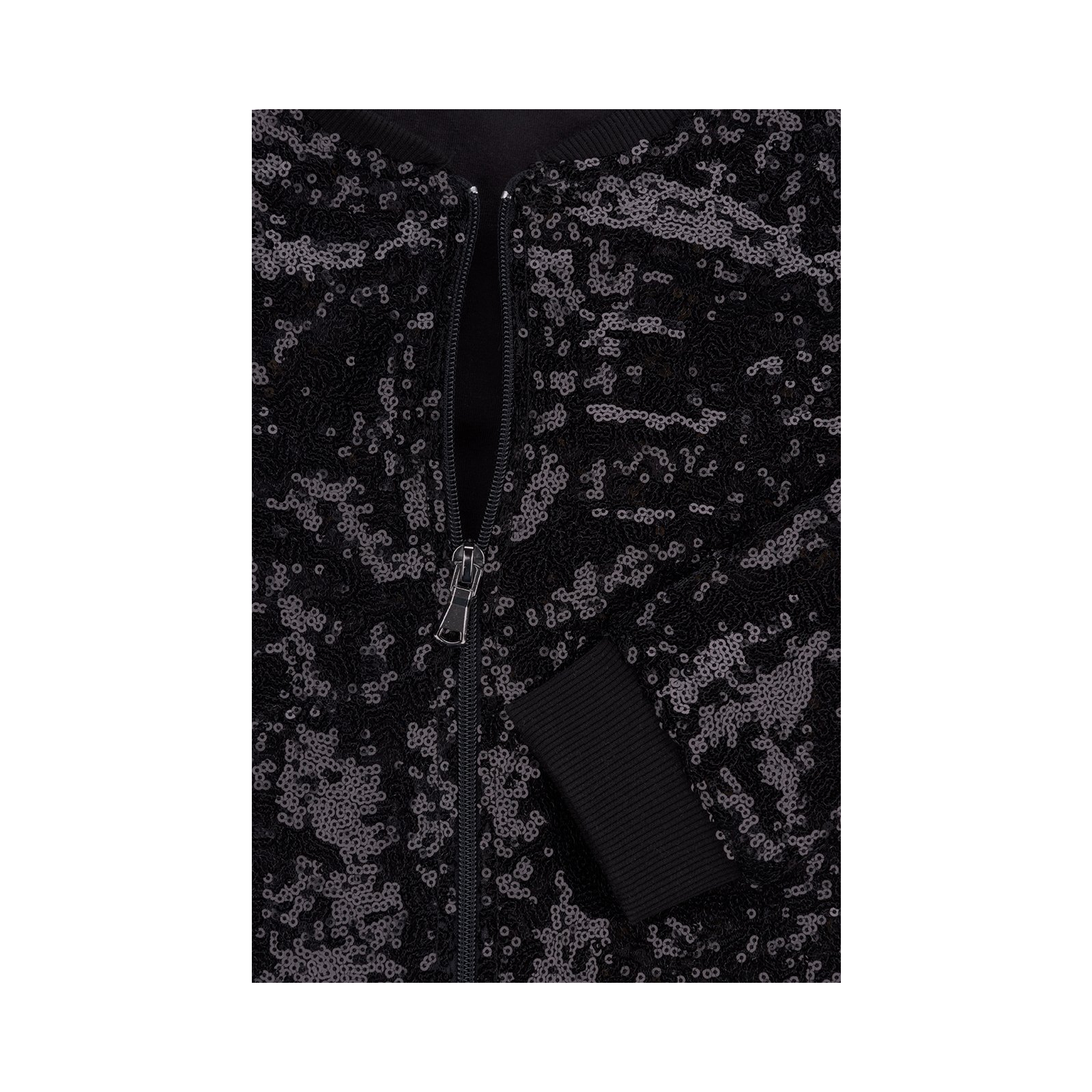 Кофта Breeze на блискавці з паєтками (10022-116G-black) зображення 6
