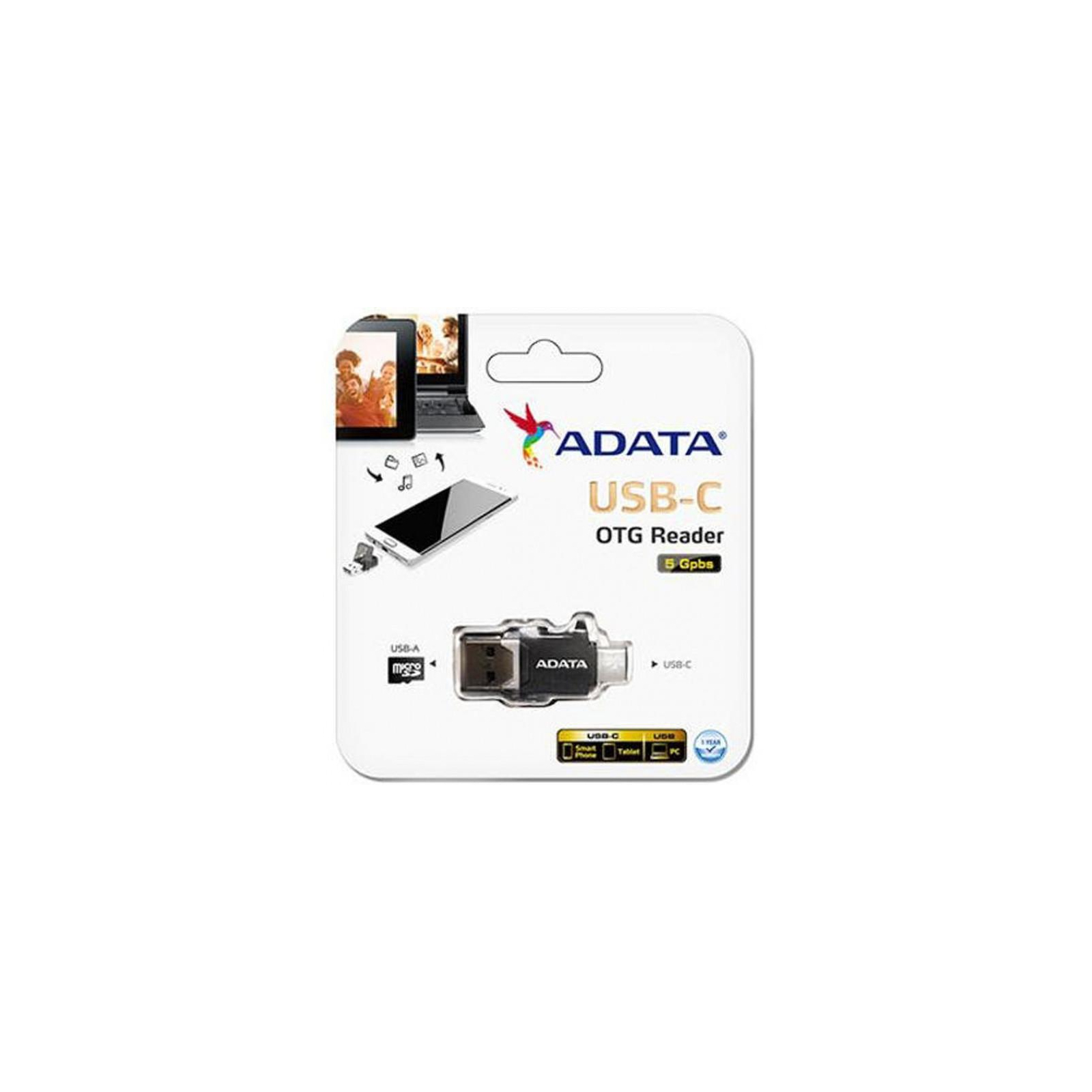 Считыватель флеш-карт ADATA microSD to USB A/C 3.1 (ACMR3PL-OTG-RBK) изображение 4