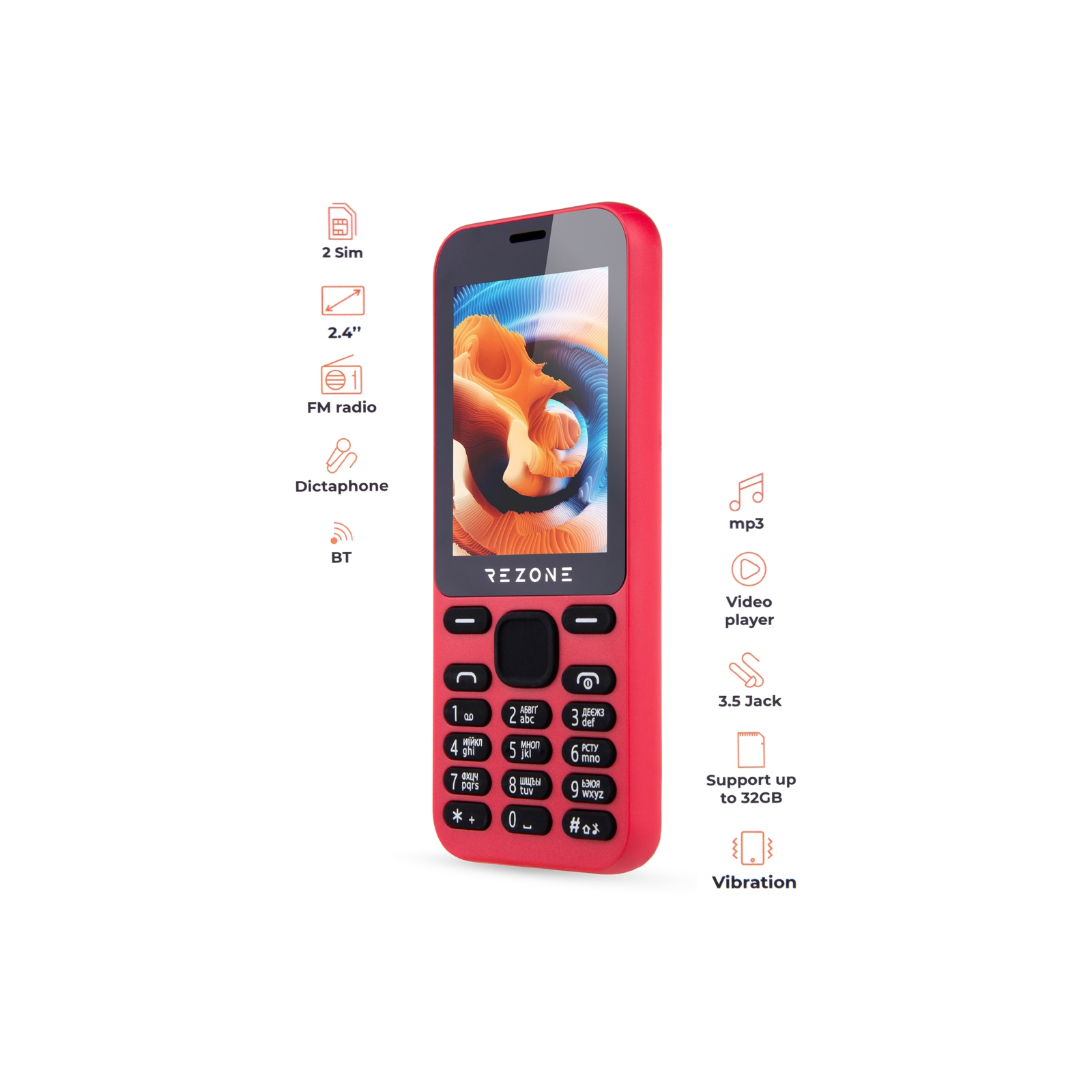 Мобільний телефон Rezone A240 Experience Red зображення 2