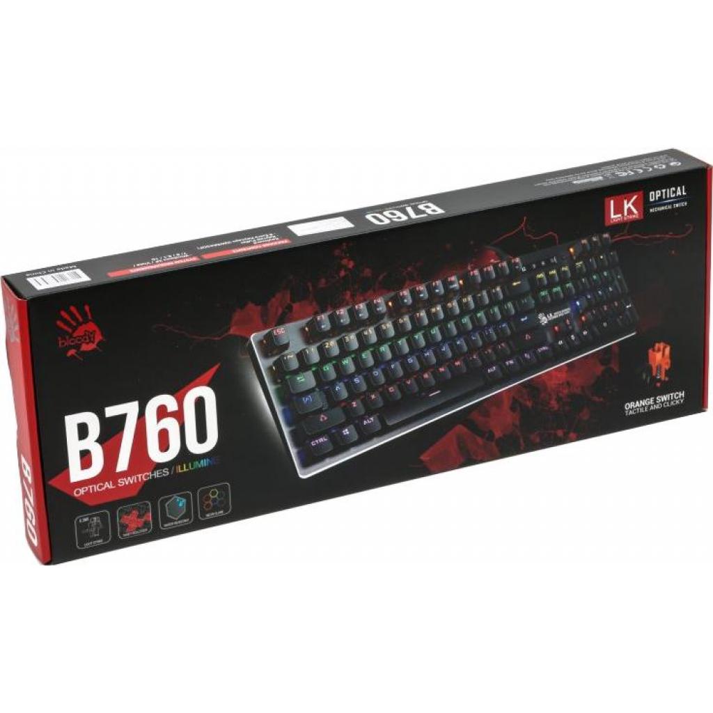 Клавіатура A4Tech Bloody B760 LK-Orange switches Black зображення 4