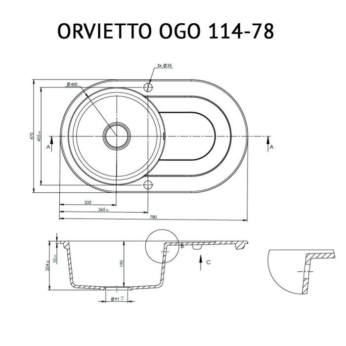 Мойка кухонная Perfelli ORVIETTO OGO 114-78 LIGHT BEIGE изображение 6