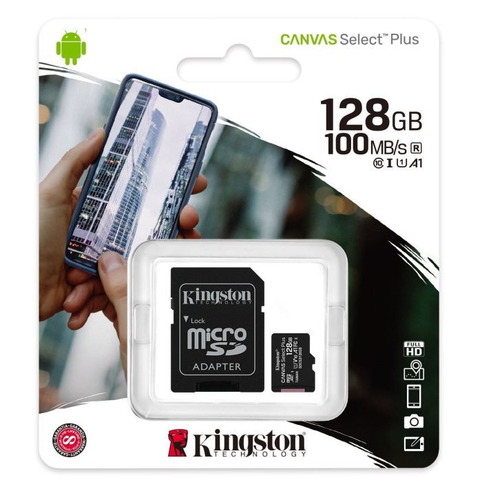 Карта памяти Kingston 128GB micSDXC class 10 A1 Canvas Select Plus (SDCS2/128GB) изображение 3