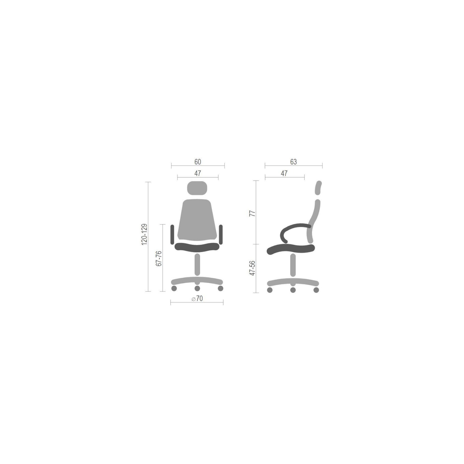 Офисное кресло Аклас Прима PL HR ANF Серое (08173) изображение 6