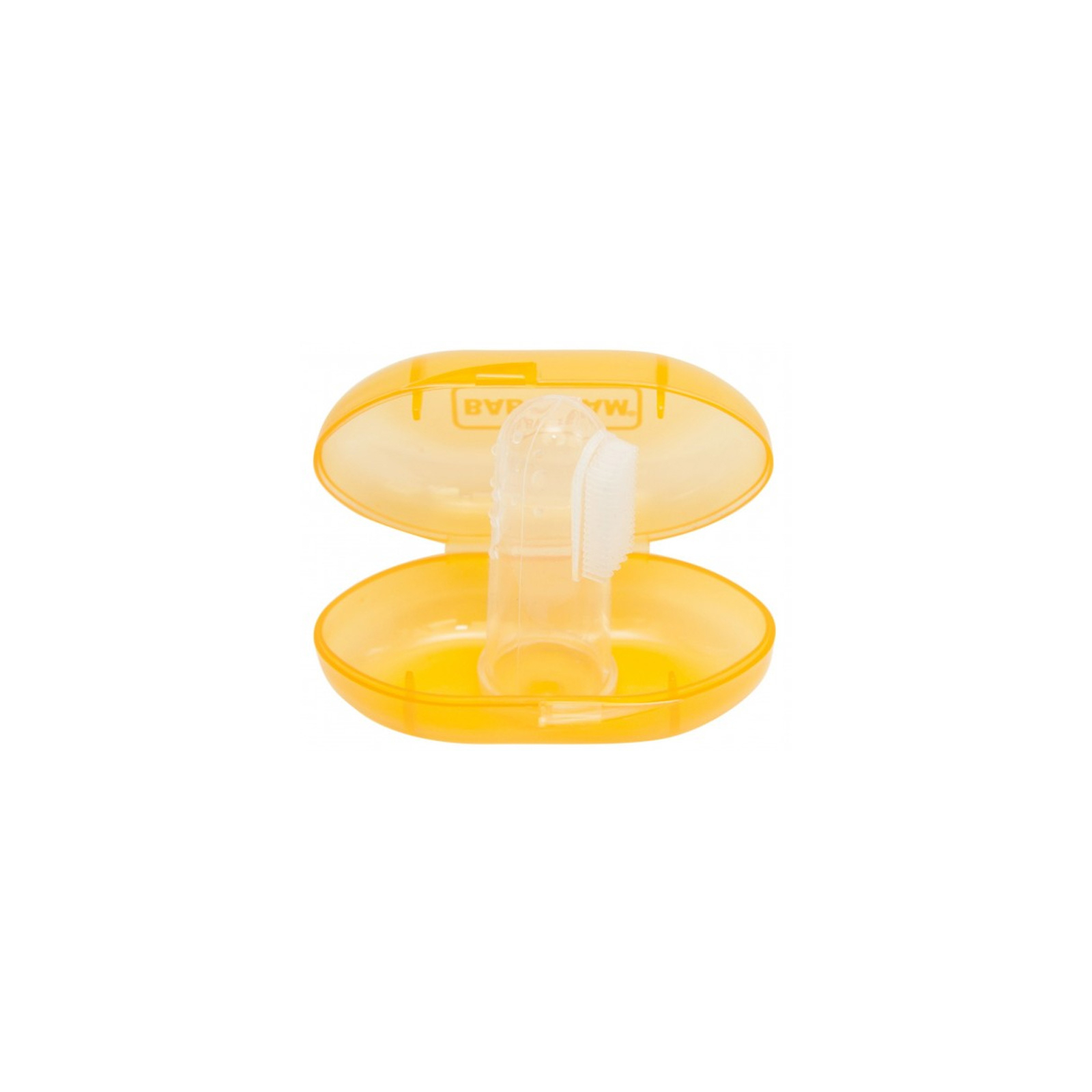 Детская зубная щетка Baby Team силиконовая щетка-массажер с контейнером (7200_оранжевый)